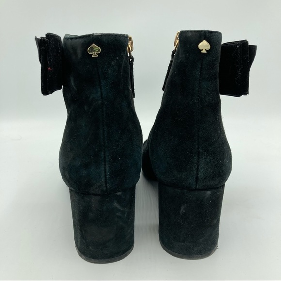Kate Spade Holly Black Suede Ankle Boots 8.5 - Picture 5 of 10